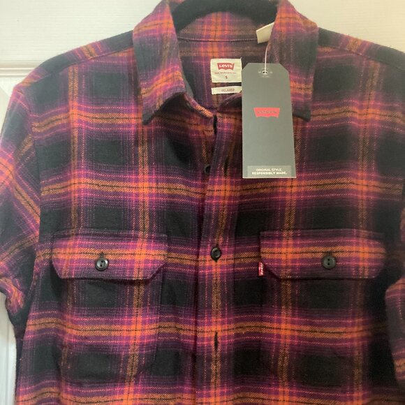 New Levi's Men's Flannel Shirt Sz S-M - Picture 1 of 4